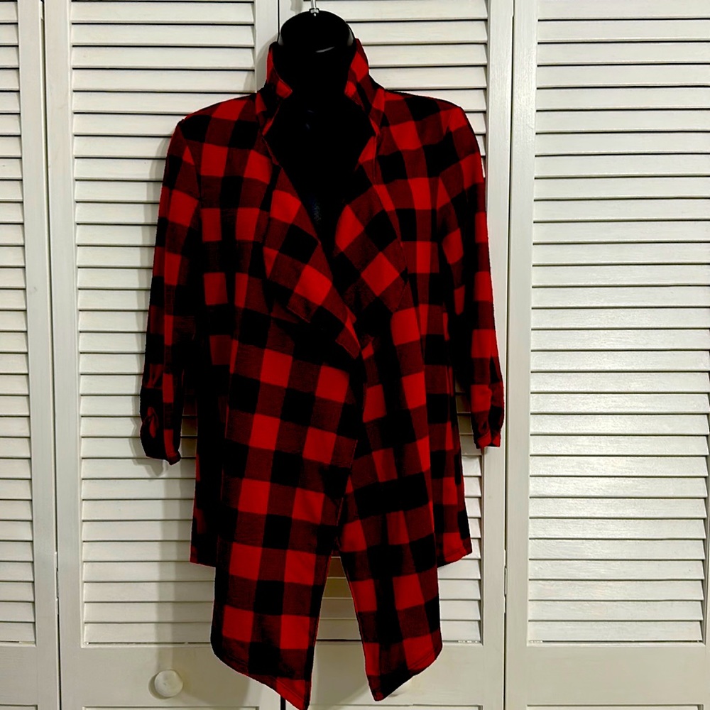 No Boundaries SM/CH (3-5) LumberJack Checkered Flannel Bandana Sweatshirt Jacket